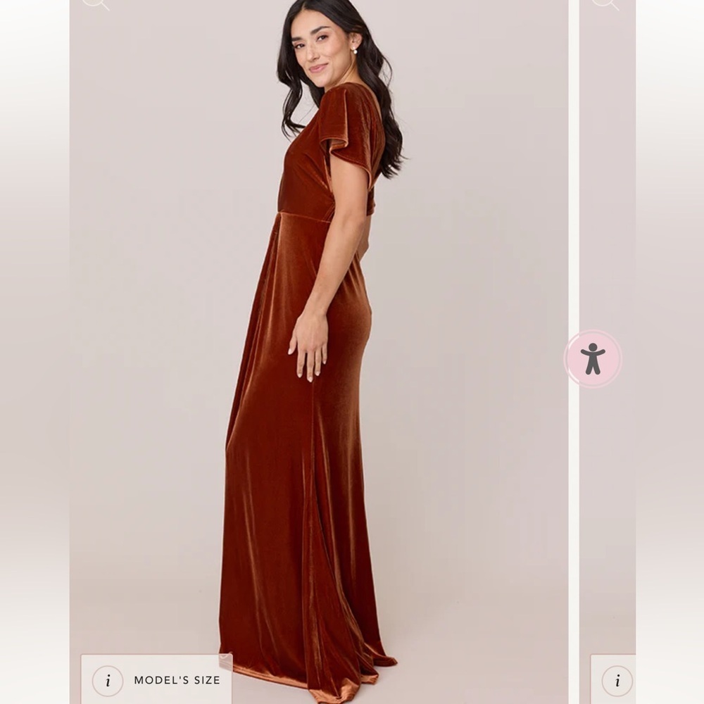 Revelry gween velvet terracotta Rust Maxi Dress size 10 - Picture 5 of 14
